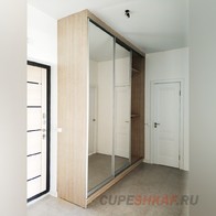 Шкаф-купе с зеркальными дверьми в коридор